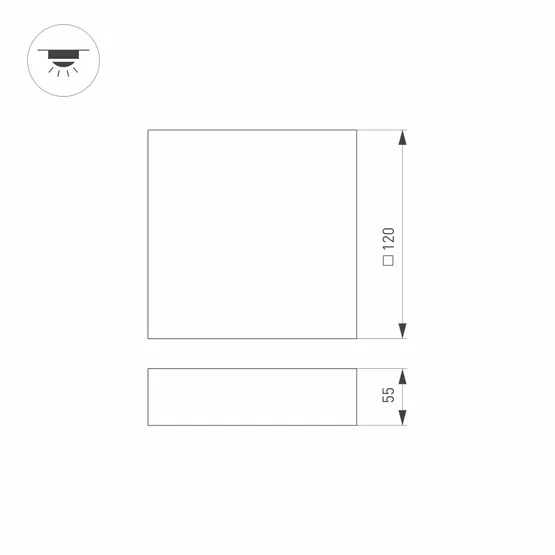 Фото #7 товара Светильник SP-QUADRO-S120x120-12W Warm3000 (WH, 120 deg, 230V) (Arlight, IP40 Металл, 3 года)