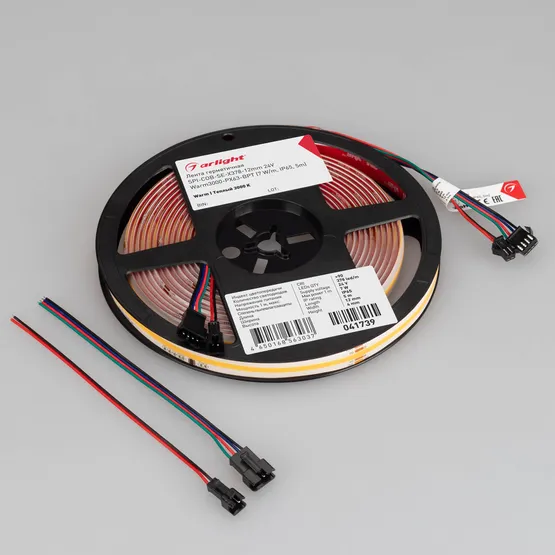 Фото #4 товара Светодиодная лента герметичная SPI-COB-SE-X378-12mm 24V Warm3000-PX63-BPT (7 W/m, IP65, 5m) (Arlight, бегущий огонь)