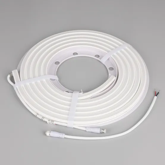 Фото #2 товара Светодиодная лента герметичная WAVE-SIDE-DOUBLE-A120-16x15mm 24V White6000 (15 W/m, IP67, 5m, wire x1) (Arlight, Вывод боковой, 5 лет)