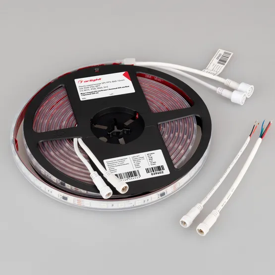 Фото #2 товара Светодиодная лента герметичная SPI-PFS-B60-12mm 24V RGB-PX6-BPT (12 W/m, IP68, 5060, 5m) (Arlight, бегущий огонь)