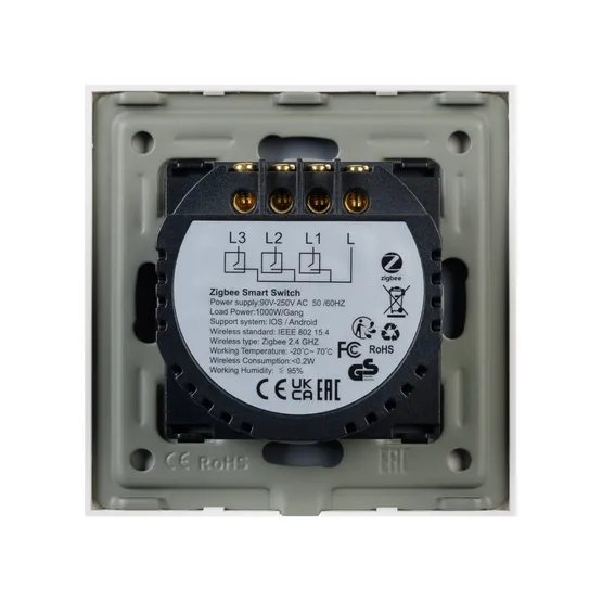 Фото #2 товара Выключатель сенсорный SWT-OMALI-S03-ZB-WH (250V, 10A, Zigbee) (Arlight, Стекло)