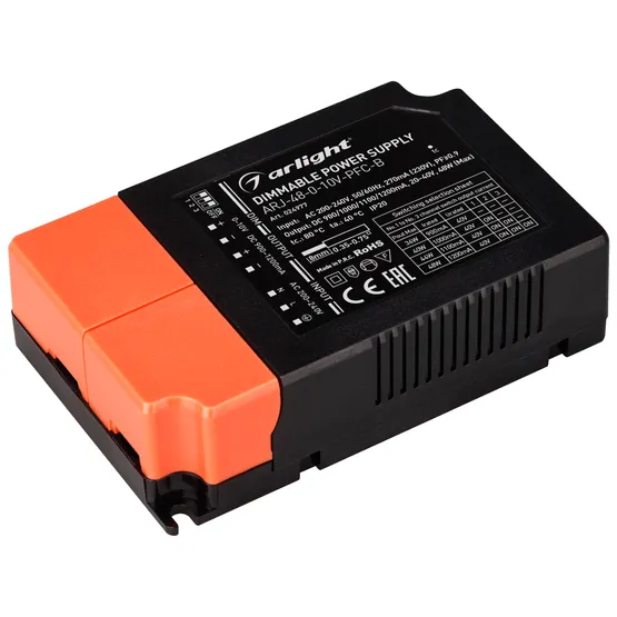 Фото товара Блок питания ARJ-48-0-10V-PFC-B (48W, 900-1200mA) (Arlight, IP20 Пластик, 5 лет)
