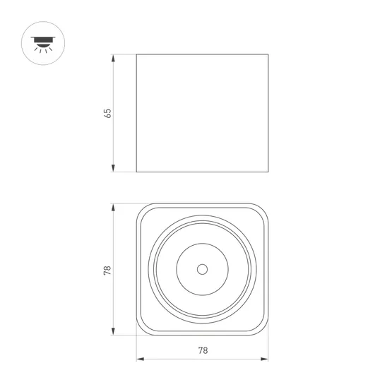 Фото #6 товара Светильник SP-DICE-S78x78-10W Day4000 (WH, 24 deg, 230V) (Arlight, IP54 Металл, 5 лет)
