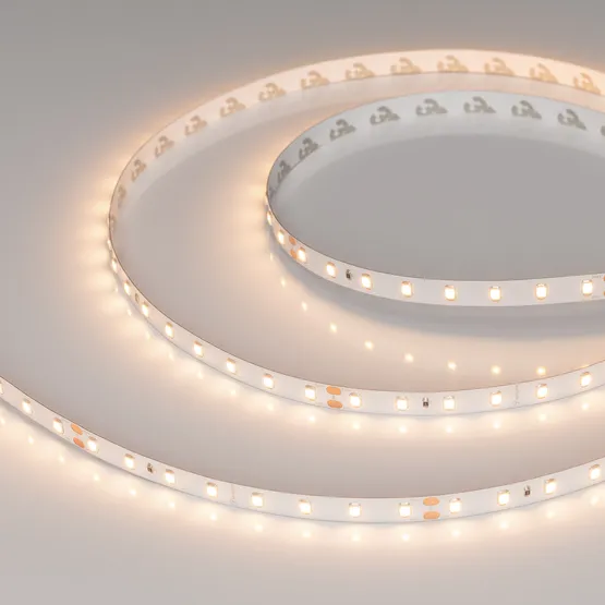Фото #4 товара Светодиодная лента RT-A80-8mm 24V Warm3000 (6 W/m, IP20, 2835, 50m) (Arlight, высок.эфф.150 лм/Вт)