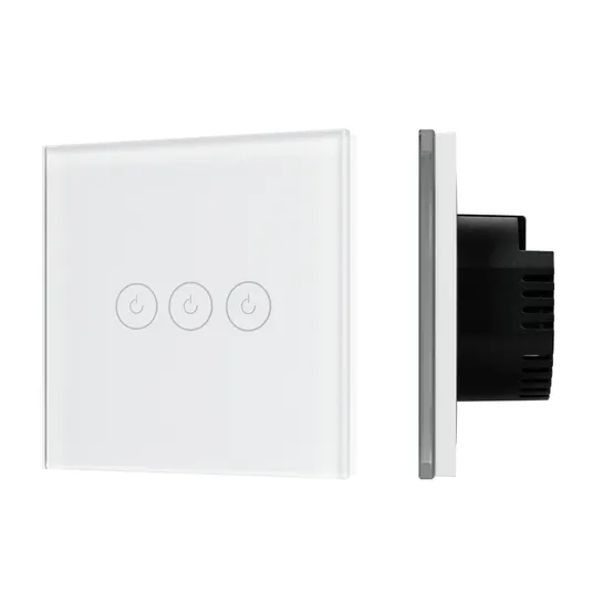 Фото #1 товара Выключатель сенсорный SWT-OMALI-S03-ZB-WH (250V, 10A, Zigbee) (Arlight, Стекло)