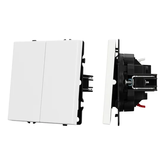Фото #1 товара ARL NOBE Выключатель 2 кл софт-тач белый кварц SWT-MK02-SFPL-WH (250V, 10A) (Arlight, -)
