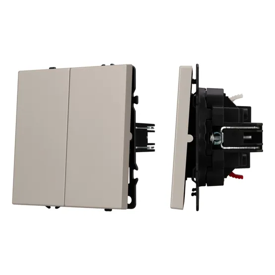 Фото #1 товара ARL NOBE Выключатель проходной 2 кл софт-тач кашемир SWT-MKP2-SFPL-CA (250V, 10A) (Arlight, -)