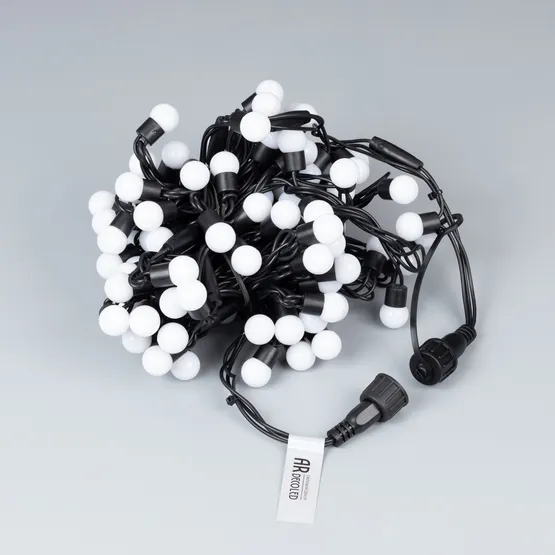Фото #2 товара Светодиодная гирлянда ARD-BALL-PRO-D17.5-10000-BLACK-100LED RGB (230V, 7W) (Ardecoled, IP65)