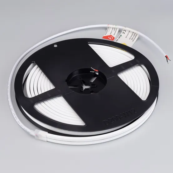 Фото #3 товара Светодиодная лента герметичная MOONLIGHT-SIDE-A168-4x10mm 24V Warm3000 (7.2 W/m, IP65, 5m, wire x2) (Arlight, Вывод прямой, 3 года)
