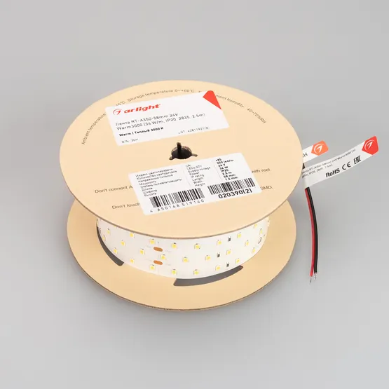 Фото #3 товара Светодиодная лента RT-A350-58mm 24V Warm3000 (36 W/m, IP20, 2835, 2.5m) (Arlight, Открытый)
