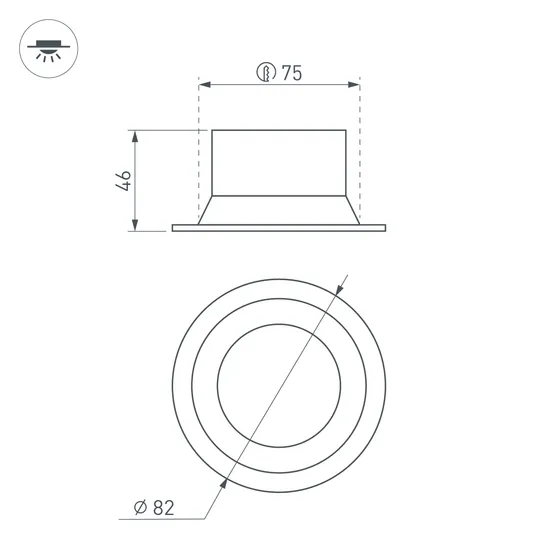 Фото #7 товара Светильник MS-BREEZE-BUILT-R82-9W Warm2700 (BK, 80 deg, 230V) (Arlight, IP20 Металл, 5 лет)
