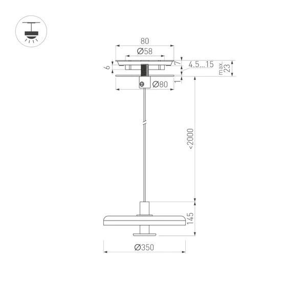 Фото #8 товара Светильник SP-KOTARO-R350-12W Warm2700 (BK-GR, 36 deg, 230V, TRIAC) (Arlight, IP20 Фетр, 3 года)