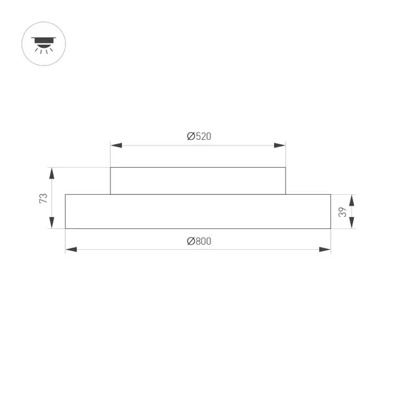 Фото #4 товара Светильник SP-ESTELY-R800-60W Warm2700 (BK, 80 deg, 230V, TRIAC) (Arlight, IP20 Металл, 5 лет)