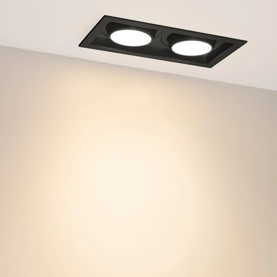 Фото #2 товара Светильник MS-VORTEX-BUILT-S250x140-2x30W Warm3000 (BK-BK, 50 deg, 230V) (Arlight, IP20 Металл, 5 лет)