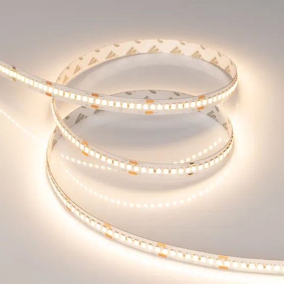 Фото #4 товара Светодиодная лента RT-A240-10mm 24V Warm3000 (22 W/m, IP20, 2835, 5m) (Arlight, высок.эфф.150 лм/Вт)