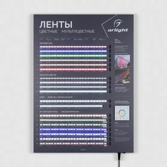 Фото #3 товара Стенд Ленты Мультицветные ARL-RGB-04-830x600mm (230V) (Arlight, -)
