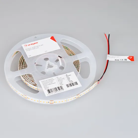 Фото #2 товара Светодиодная лента UL-A180-10mm 24V Warm2700 (12 W/m, IP20, 5m) (Arlight, высок.эфф.180 лм/Вт)