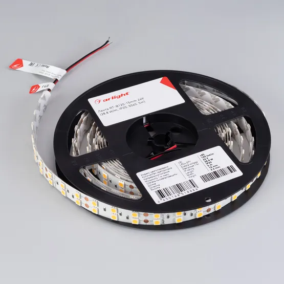 Фото #2 товара Светодиодная лента RT-B120-15mm 24V Cool 8K (28.8 W/m, IP20, 5060, 5m) (Arlight, Открытый)