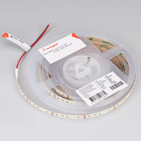 Фото #3 товара Светодиодная лента TWIST-A120-10mm 24V Warm3500 (10 W/m, IP20, 2835, 5m) (Arlight, Открытый)