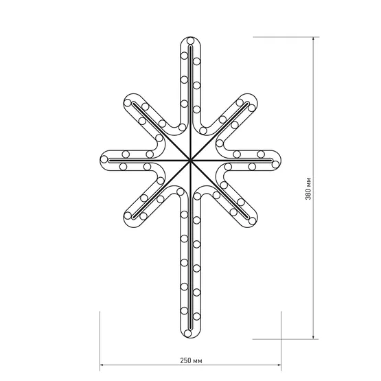 Фото #6 товара Фигура cветодиодная ARD-STAR-M2-380x250-36LED Warm (230V, 2.5W) (Ardecoled, IP65)