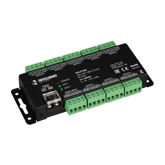 Фото товара INTELLIGENT ARLIGHT Сплиттер ARL-SPI-308-73-SUF (5-24V) (IARL, IP20 Металл, 3 года)