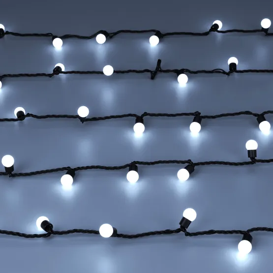 Фото #2 товара Светодиодная гирлянда ARD-BALL-CLASSIC-D17.5-20000-BLACK-200LED WHITE (230V, 14W) (Ardecoled, IP65)