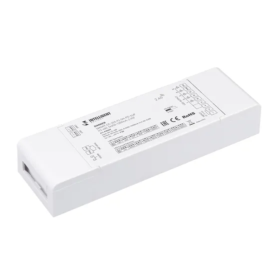 Фото товара INTELLIGENT ARLIGHT Диммер SMART-CC-205-72-SH-PD-SUF (12-48V, 5x350-1200mA, 2.4G) (IARL, Контроллер)