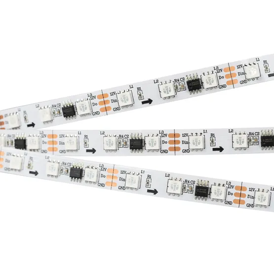 Фото #6 товара Светодиодная лента SPI-B60-10mm 12V RGB-PX3 (14.4 W/m, IP20, 5060, 5m) (Arlight, Открытый, IP20)