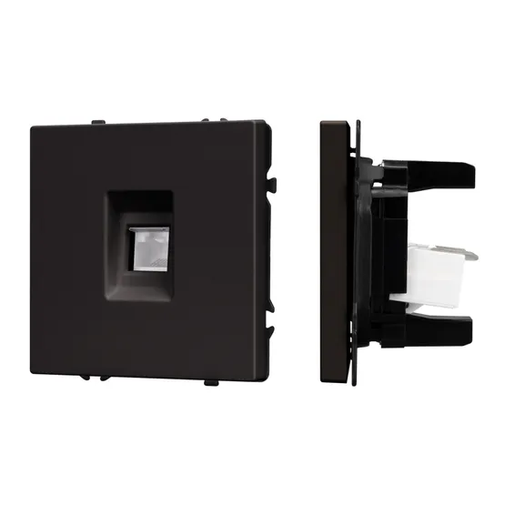 Фото #1 товара ARL NOBE Розетка компьютерная софт-тач черный оникс SCT-MPC1-SFPL-BK (RJ-45, CAT6) (Arlight, -)