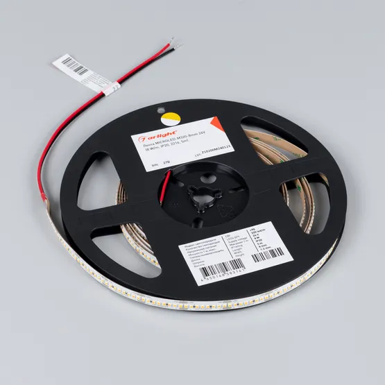 Фото #2 товара Светодиодная лента MICROLED-M320-8mm 24V Day5000 (8 W/m, IP20, 2216, 5m) (Arlight, 130 лм/Вт)