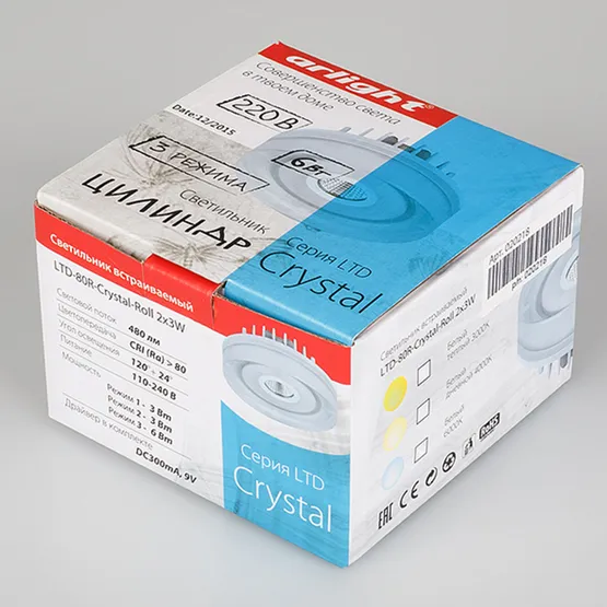 Фото #3 товара Светильник LTD-80R-Crystal-Roll 2x3W Warm White (Arlight, IP40 Пластик, 3 года)