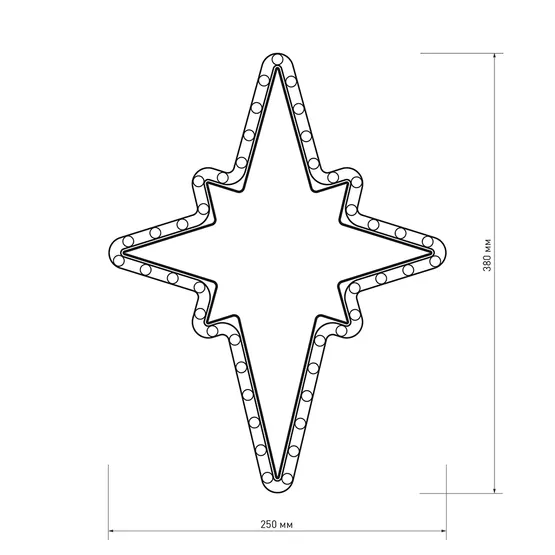 Фото #6 товара Фигура cветодиодная ARD-STAR-M3-380x250-36LED Warm (230V, 2.5W) (Ardecoled, IP65)