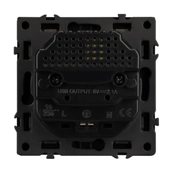 Фото #2 товара Механизм розетки с USB зарядкой SCT-NOBE-MUAA-SFPL-BK (230V, 16A) (Arlight, Черный оникс)