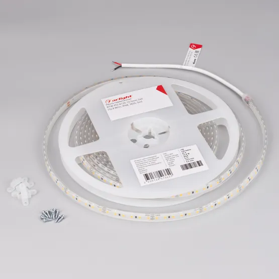 Фото #2 товара Светодиодная лента герметичная RTW-PU-A120-10.5mm 24V White6000 (16.8 W/m, IP68, Wire 2m, 5m) (Arlight, -)
