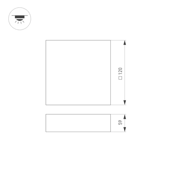Фото #6 товара Светильник SP-QUADRO-S120x120-13W Day4000 (BK, 120 deg, 230V) (Arlight, IP40 Металл, 3 года)
