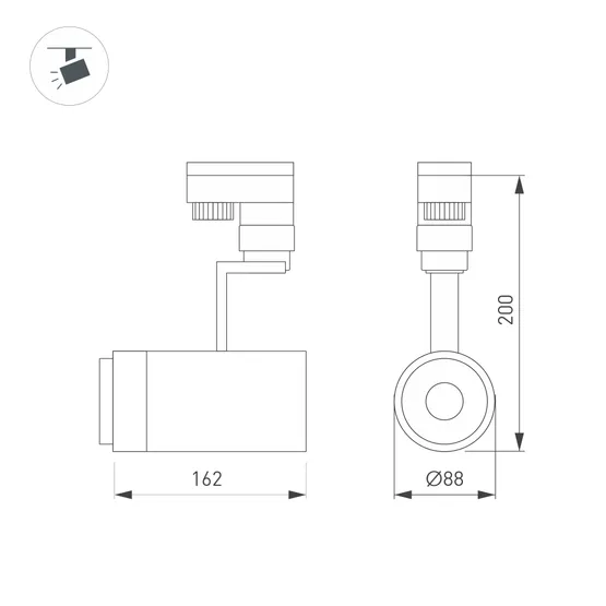 Фото #4 товара Светильник LGD-ZEUS-4TR-R88-20W White (WH, 20-60 deg) (Arlight, IP20 Металл, 3 года)