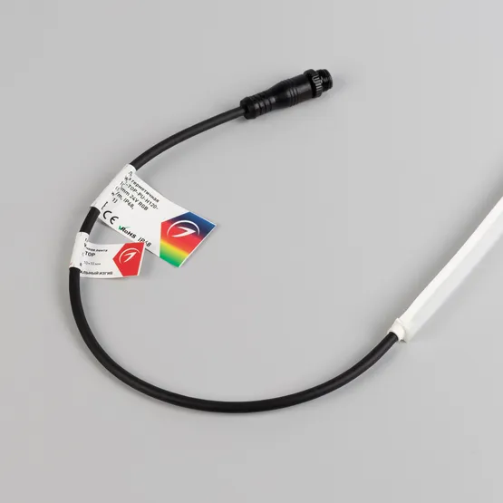 Фото #2 товара Светодиодная лента герметичная WAVE-TOP-PU-H120-10x10mm 24V RGB (10 W/m, IP68, 3m, wire x1) (Arlight, Вывод боковой, 3 года)