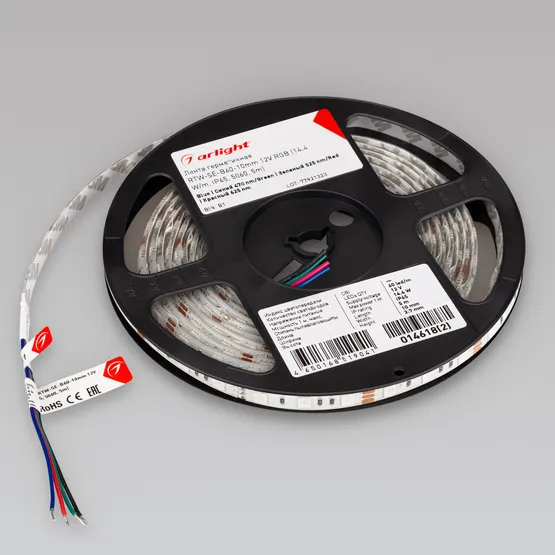 Фото #3 товара Светодиодная лента герметичная RTW-SE-B60-10mm 12V RGB (14.4 W/m, IP65, 5060, 5m) (Arlight, -)