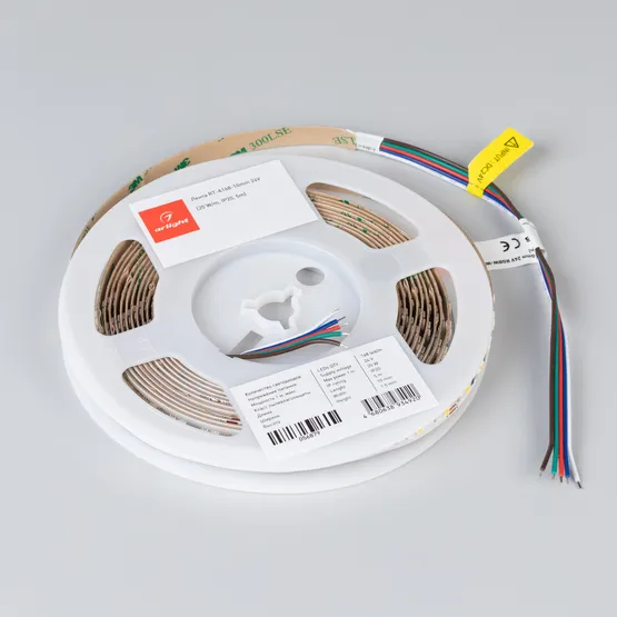 Фото #4 товара Светодиодная лента RT-A168-10mm 24V RGBW-Day (20 W/m, IP20, 5m) (Arlight, высок.эфф.150 лм/Вт)