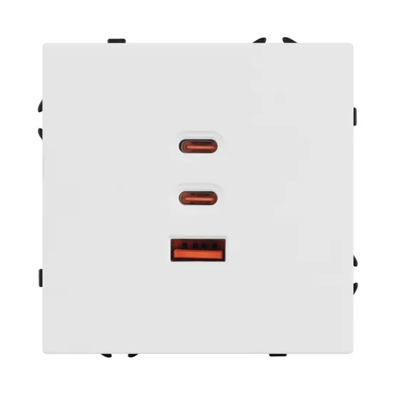Фото #3 товара Механизм розетки с быстрой USB зарядкой SCT-NOBE-MUACC-SFPL-FC-WH (65W, QC3) (Arlight, -)