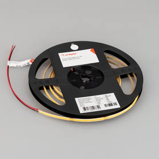 Фото #2 товара Светодиодная лента COB-X480-6mm 24V Warm3500 (6 W/m, IP20, CSP, 5m) (Arlight, -)