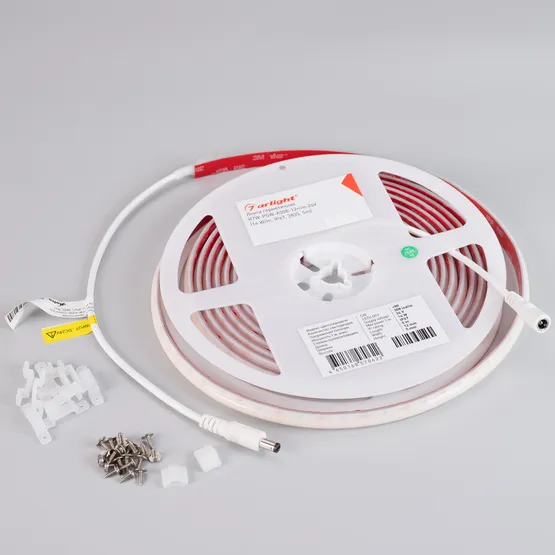 Фото #3 товара Светодиодная лента герметичная RTW-PSW-A308-12mm 24V Warm3500 (14 W/m, IP67, 2835, 5m) (Arlight, 5 лет)