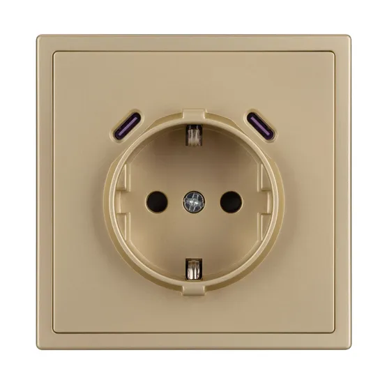 Фото #2 товара Механизм розетки с USB зарядкой SCT-NOBE-MUCC-SFPL-GD (230V, 16A) (Arlight, -)