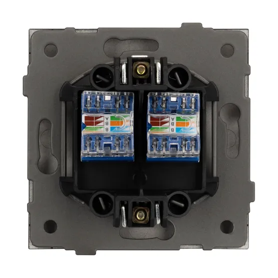 Фото #3 товара Механизм компьютерной розетки двойной SCT-TENDO-MPC2-SFPL-BK (RJ-45, CAT6) (Arlight, Матовый черный)